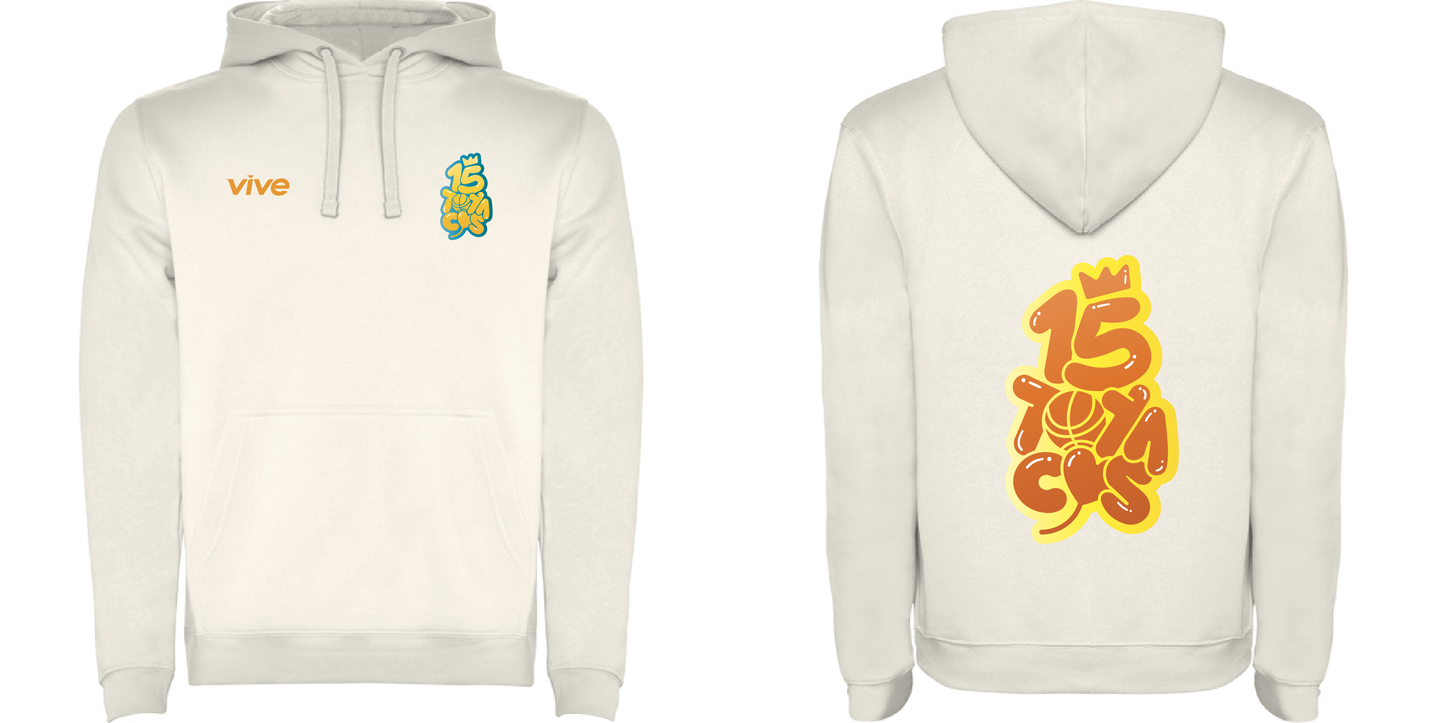 20. SUDADERA ALGODON 15 ANIVERSARIO COLOR CREMA