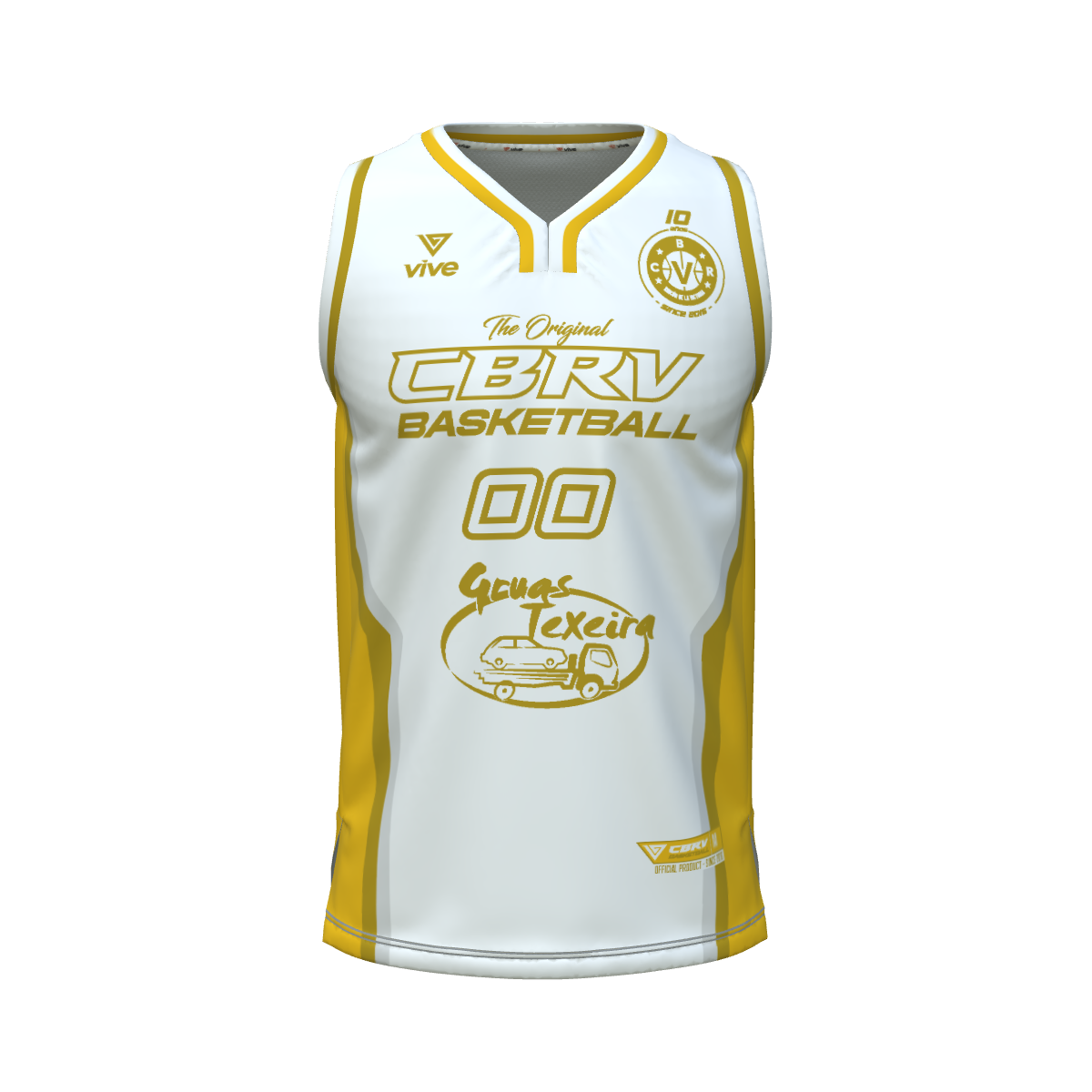 19. CAMISETA BASKET EVOLUTION BLANCA AMARILLA JUNIOR FEM (Grúas Texeira)