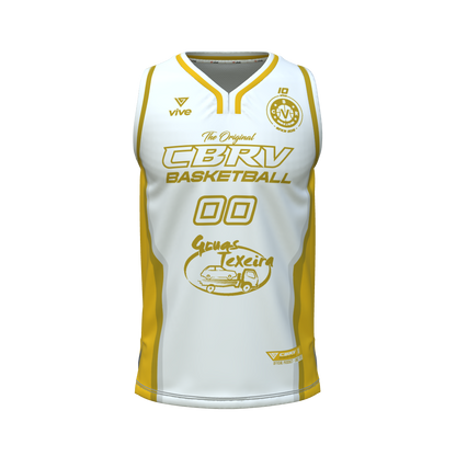 19. CAMISETA BASKET EVOLUTION BLANCA AMARILLA JUNIOR FEM (Grúas Texeira)
