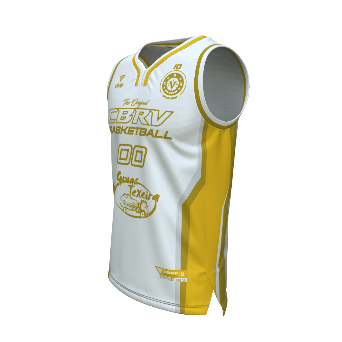 19. CAMISETA BASKET EVOLUTION BLANCA AMARILLA JUNIOR FEM (Grúas Texeira)