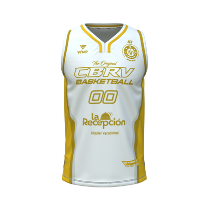 21. CAMISETA BASKET EVOLUTION BLANCA  MINI FEMENINO SENIOR MASCULINO PITÁGORAS AXQ (La Recepción)